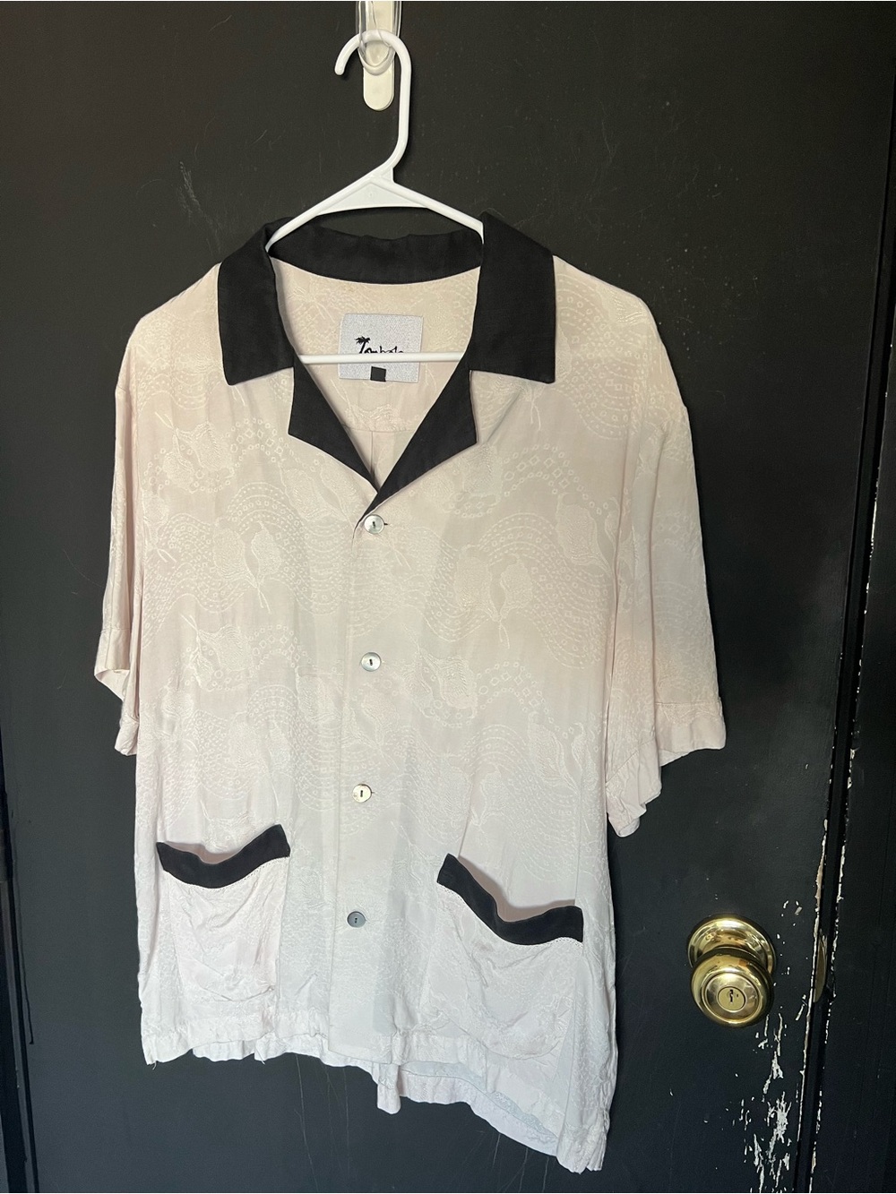 Tombolo playful classy white and black button up shirt